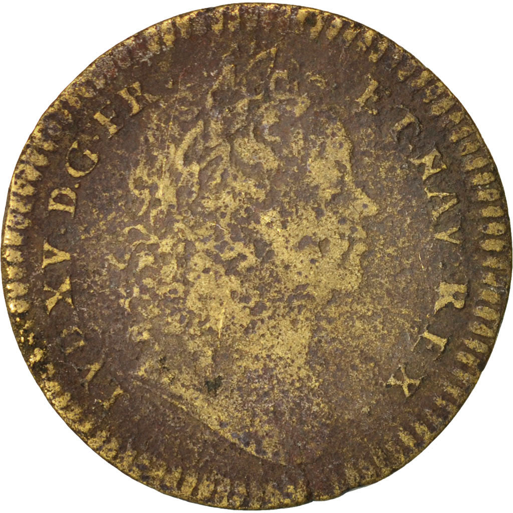 Francia, Token, Royal, Philippe d'Orléans régent, Louis XV, BC, Latón
