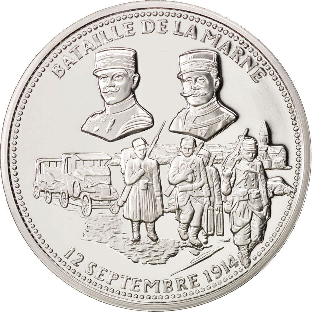 France, Medal, Bataille de la Marne, History, 2014, MS(65-70), Silver