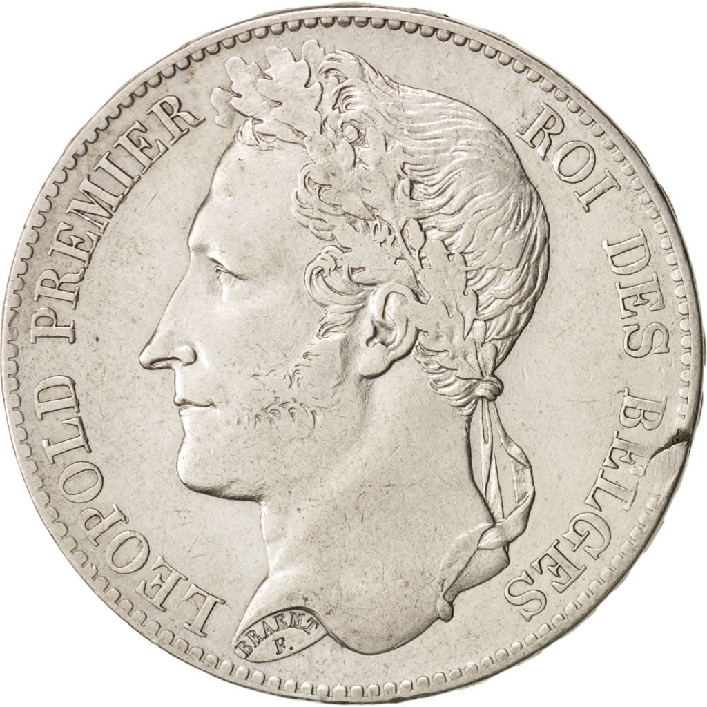 Münze, Belgien, Leopold I, 5 Francs, 5 Frank, 1848, S+, Silber, KM:3.2