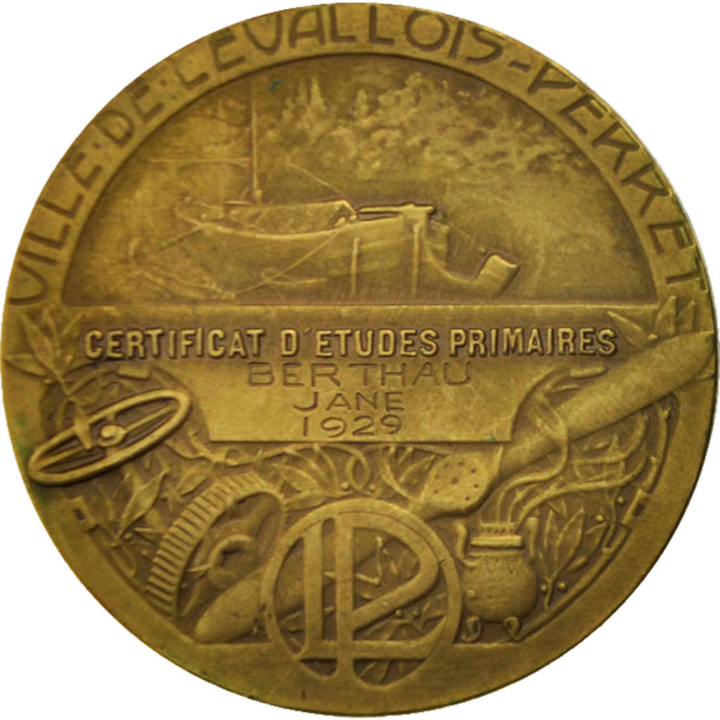 Francia, medalla, Ville de Levallois-Perret, Certificat d'Études Primaires