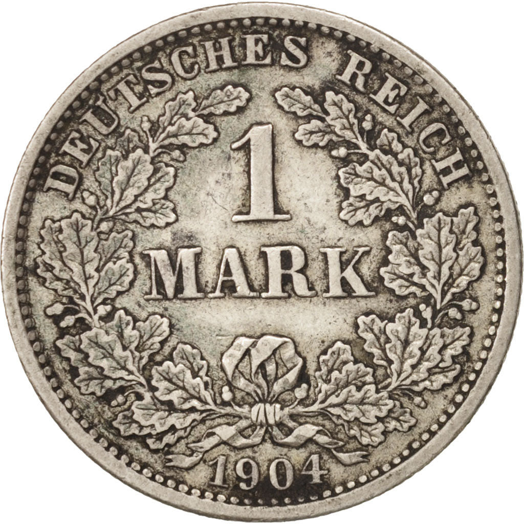 Coin, GERMANY - EMPIRE, Wilhelm II, Mark, 1904, Munich, EF(40-45), Silver, KM:14