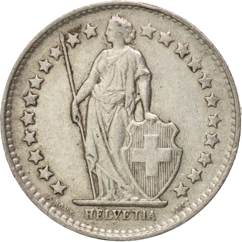 Coin, Switzerland, 1/2 Franc, 1944, Bern, AU(50-53), Silver, KM:23