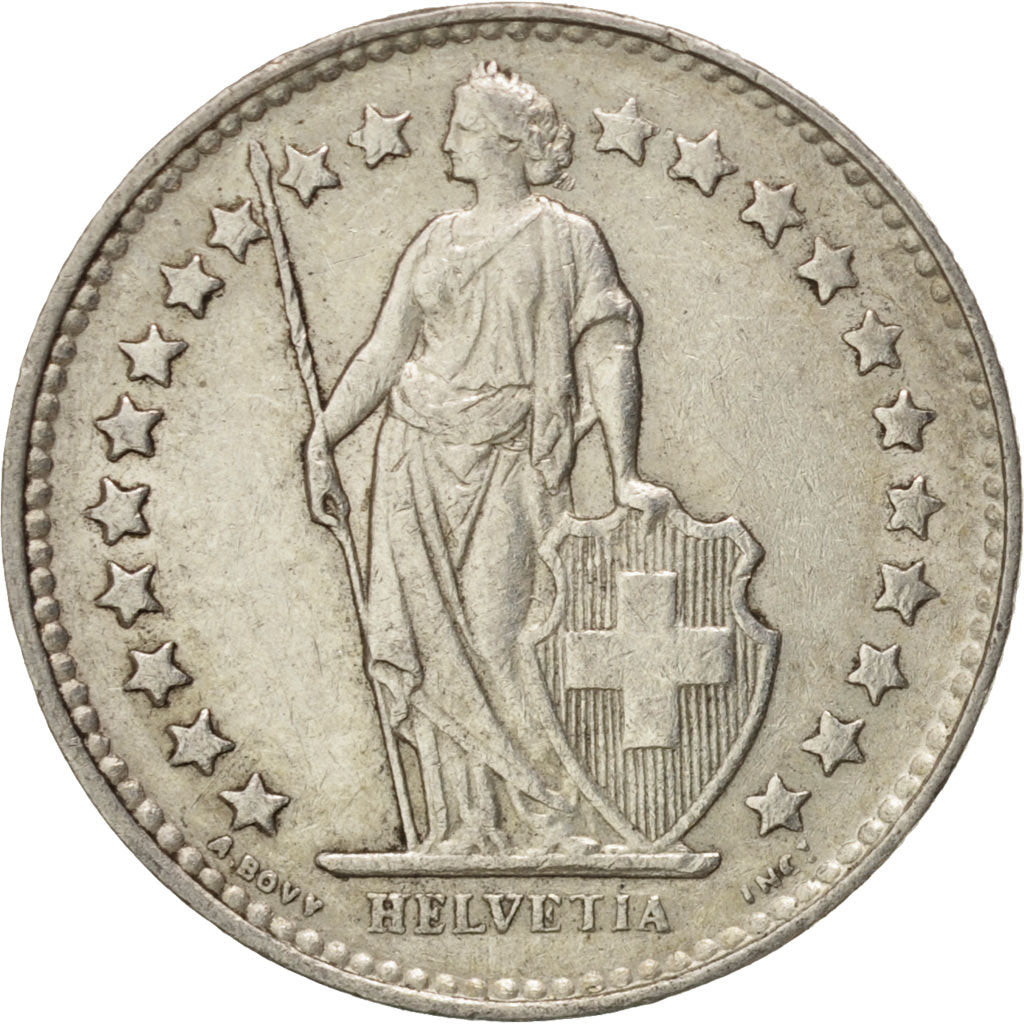 Coin, Switzerland, 1/2 Franc, 1945, Bern, AU(50-53), Silver, KM:23