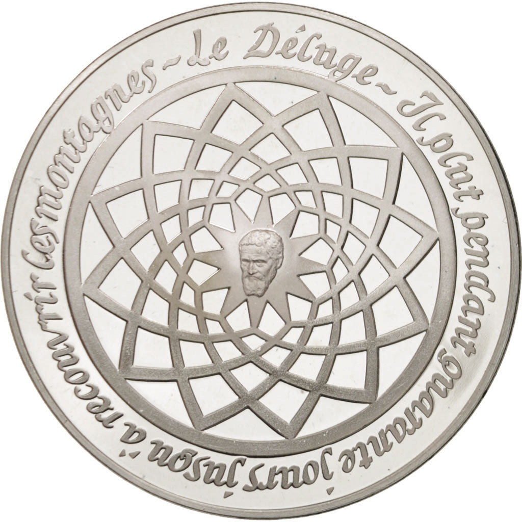 France, Medal, Le génie de Michel Ange, Le Déluge, Arts & Culture, MS(65-70)