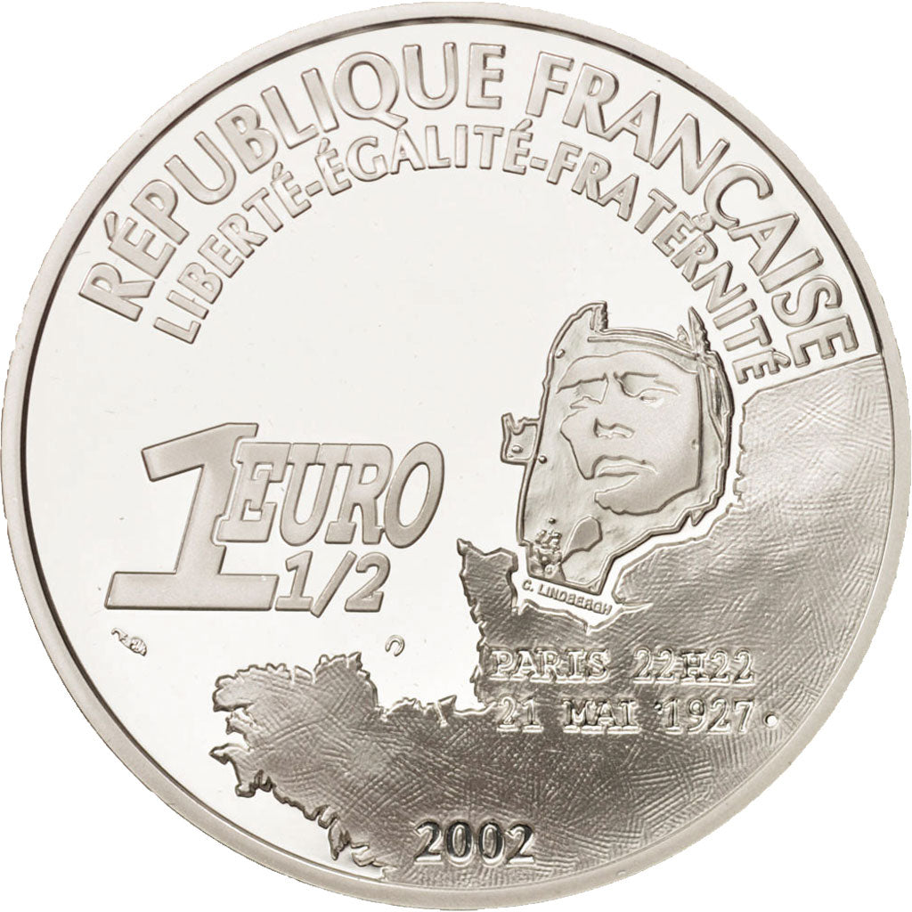 Coin, France, 1-1/2 Euro, 2002, MS(65-70), Silver, KM:1310