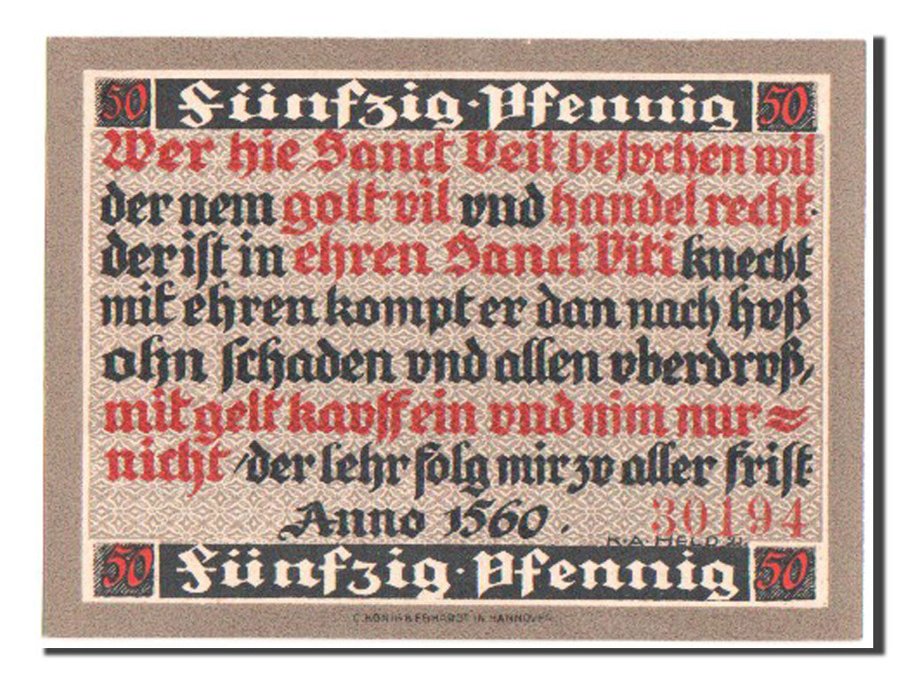 Banknote, Germany, Hoxter Stadt, 50 Pfennig, 1921, UNC(65-70), Mehl:618.2