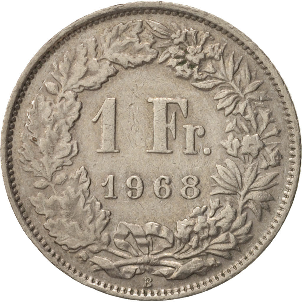 Coin, Switzerland, Franc, 1968, Bern, AU(55-58), Copper-nickel, KM:24a.1