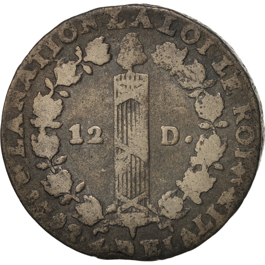 Münze, Frankreich, 12 deniers françois, 12 Deniers, 1792, Nantes, S, Bronze