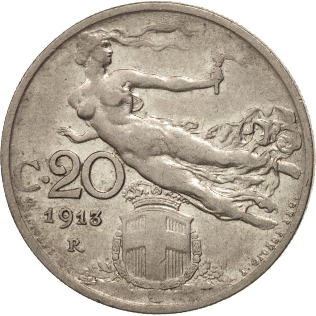 Münze, Italien, Vittorio Emanuele III, 20 Centesimi, 1913, Rome, SS, Nickel