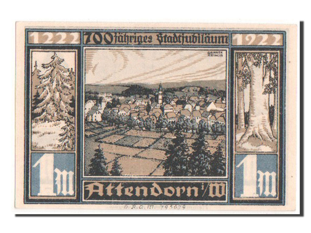 Geldschein, Deutschland, Westfalen, 1 Mark, 1922, UNZ-, Mehl:51.1b