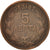 Moneda, Grecia, George I, 5 Lepta, 1869, Strassburg, BC+, Cobre, KM:42
