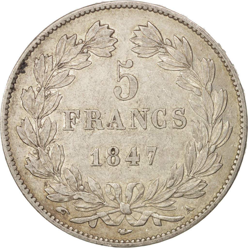 Coin, France, Louis-Philippe, 5 Francs, 1847, Paris, EF(40-45), Silver