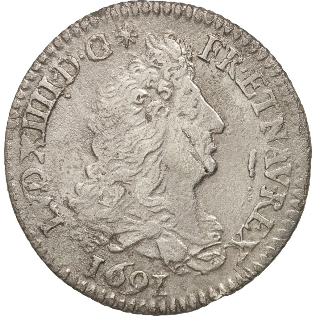 Francia, Louis XIV, 1/12 Ecu aux 8 L, 1691, Paris, reformed, Argento, MB+
