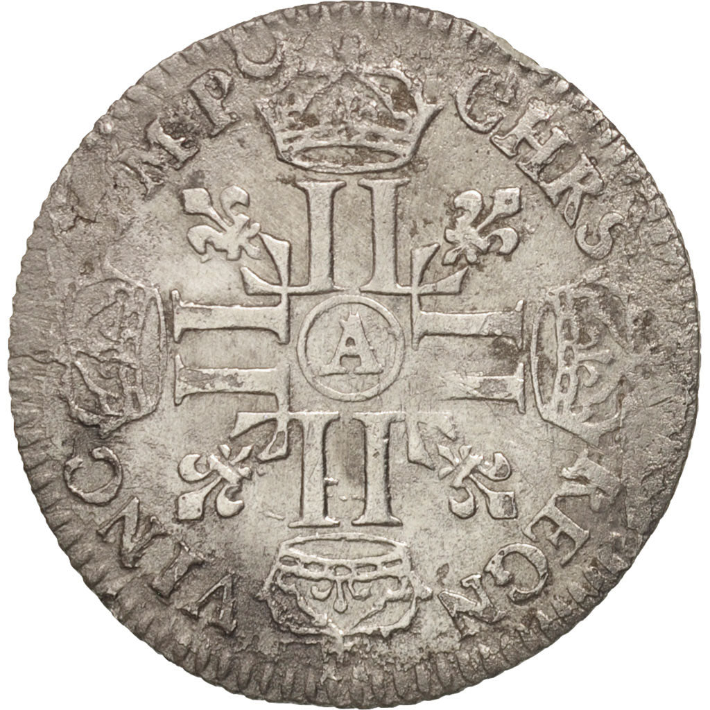 Francia, Louis XIV, 1/12 Ecu aux 8 L, 1691, Paris, reformed, Argento, MB+