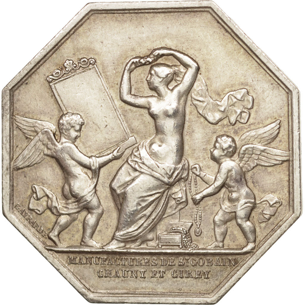 Francia, ficha, Manufacture Royale des Glaces de St Gobain, 1830, Argento