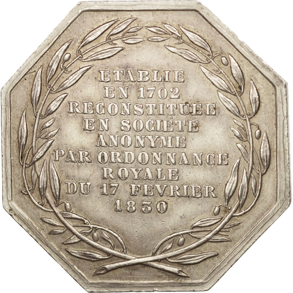 Francia, ficha, Manufacture Royale des Glaces de St Gobain, 1830, Argento