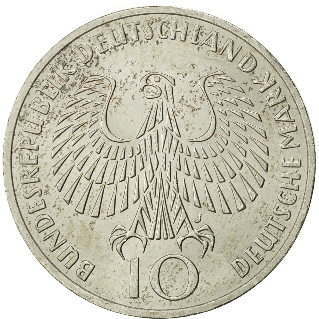 Coin, GERMANY - FEDERAL REPUBLIC, 10 Mark, 1972, Hambourg, MS(63), Silver