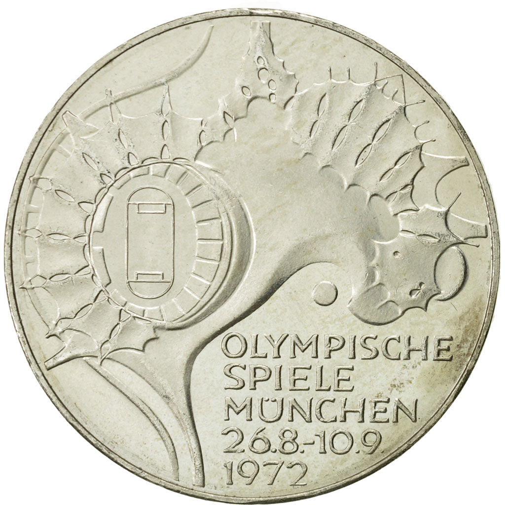 Coin, GERMANY - FEDERAL REPUBLIC, 10 Mark, 1972, Hambourg, MS(63), Silver