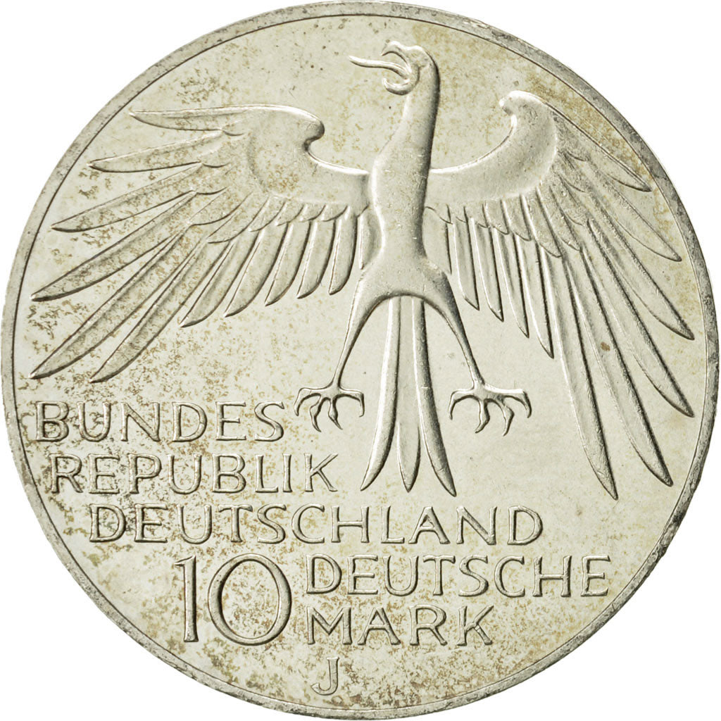 Coin, GERMANY - FEDERAL REPUBLIC, 10 Mark, 1972, Hambourg, MS(63), Silver