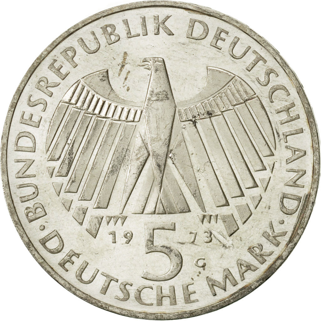 Coin, GERMANY - FEDERAL REPUBLIC, 5 Mark, 1973, Karlsruhe, Germany, MS(60-62)