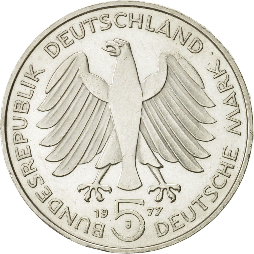 Coin, GERMANY - FEDERAL REPUBLIC, 5 Mark, 1977, Hamburg, Germany, MS(63)