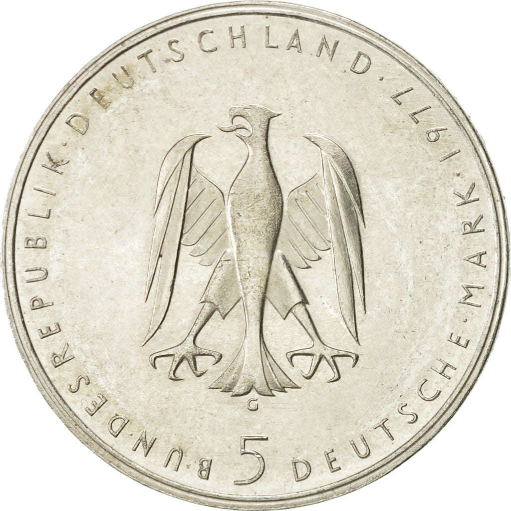 Coin, GERMANY - FEDERAL REPUBLIC, 5 Mark, 1977, Karlsruhe, Germany, AU(55-58)