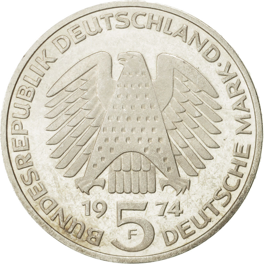 Coin, GERMANY - FEDERAL REPUBLIC, 5 Mark, 1974, Stuttgart, Germany, MS(63)
