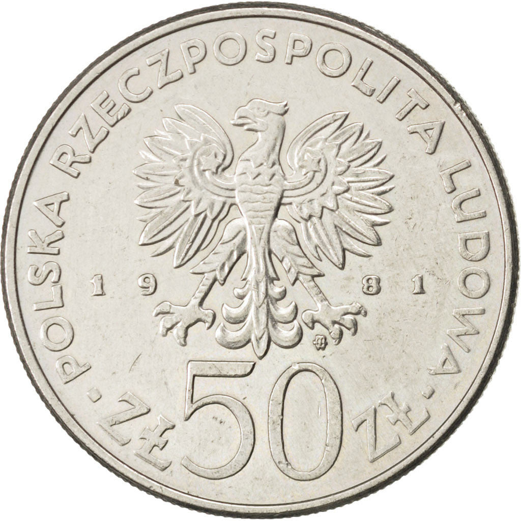 Coin, Poland, 50 Zlotych, 1981, Warsaw, AU(50-53), Copper-nickel, KM:122
