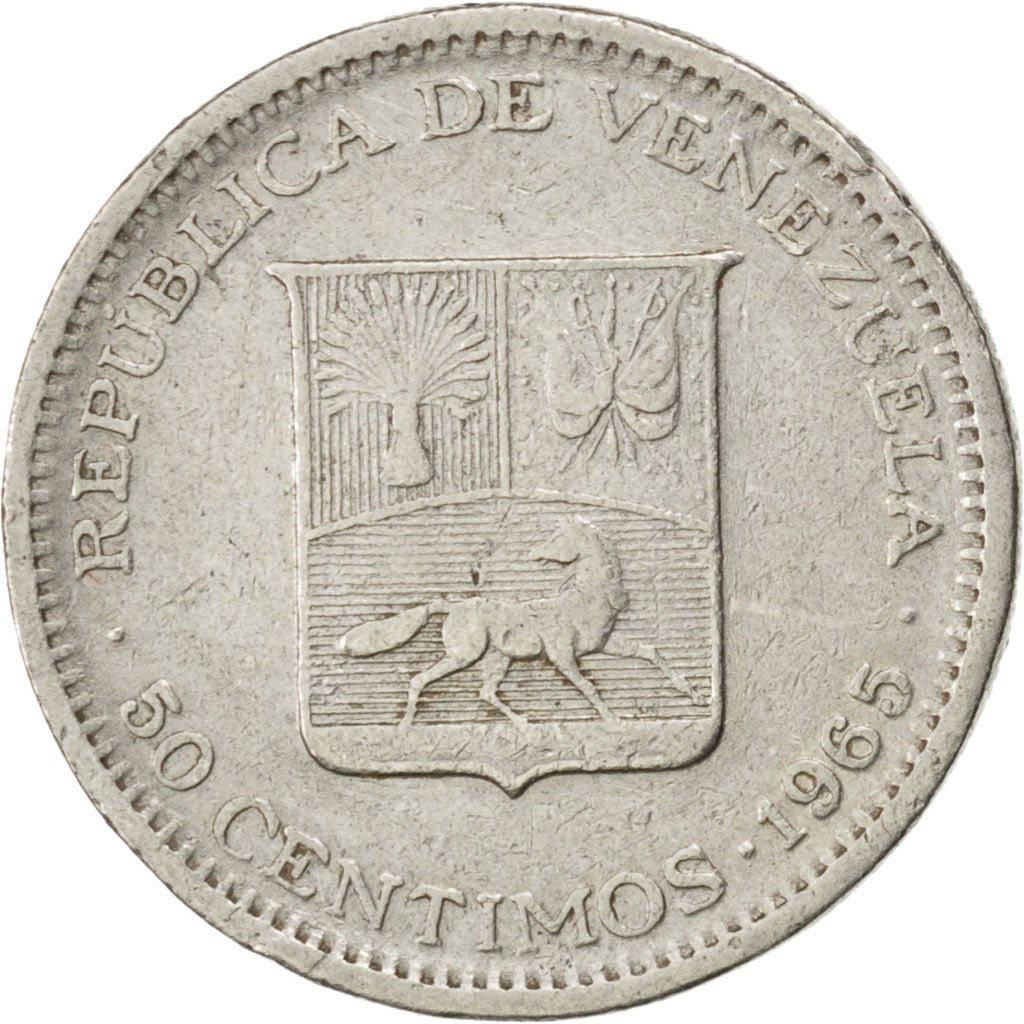 Coin, Venezuela, 50 Centimos, 1965, EF(40-45), Nickel, KM:41