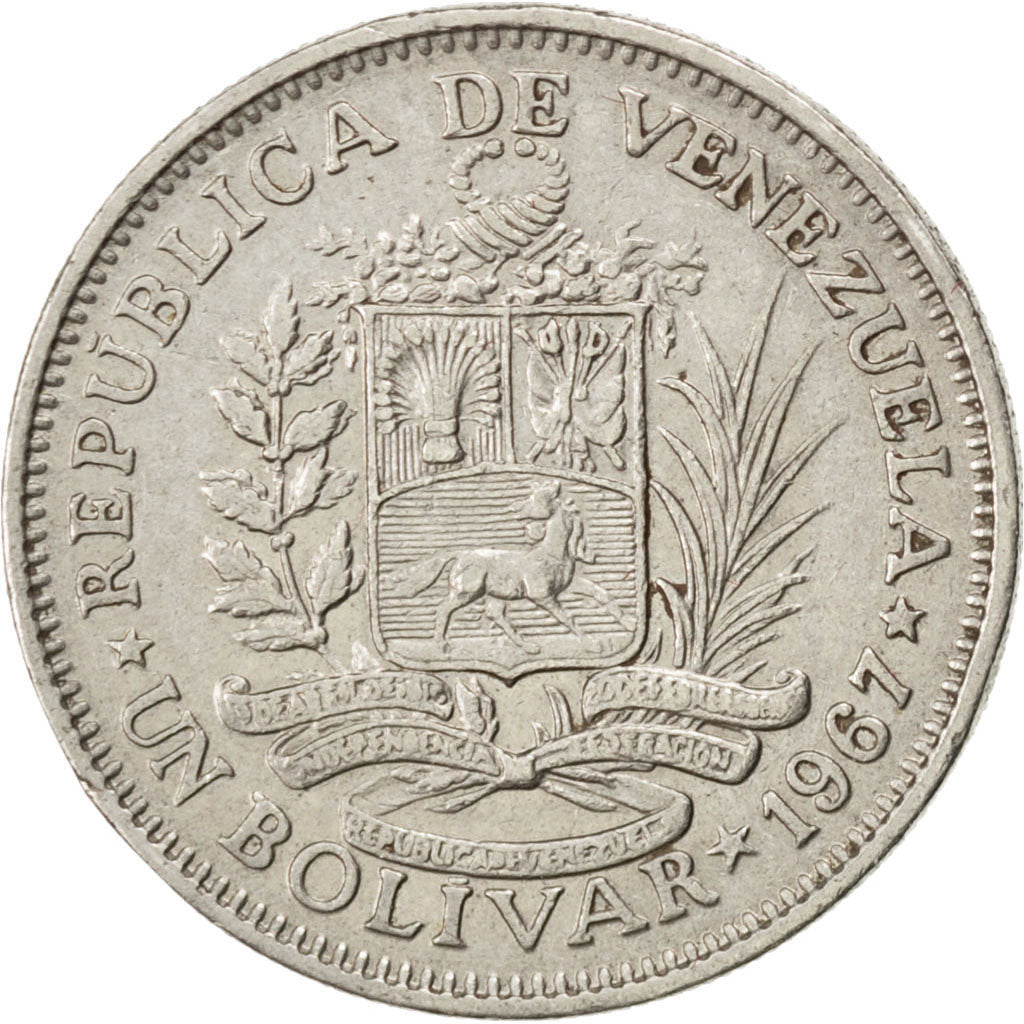 Monnaie, Venezuela, Bolivar, 1967, TTB, Nickel, KM:42