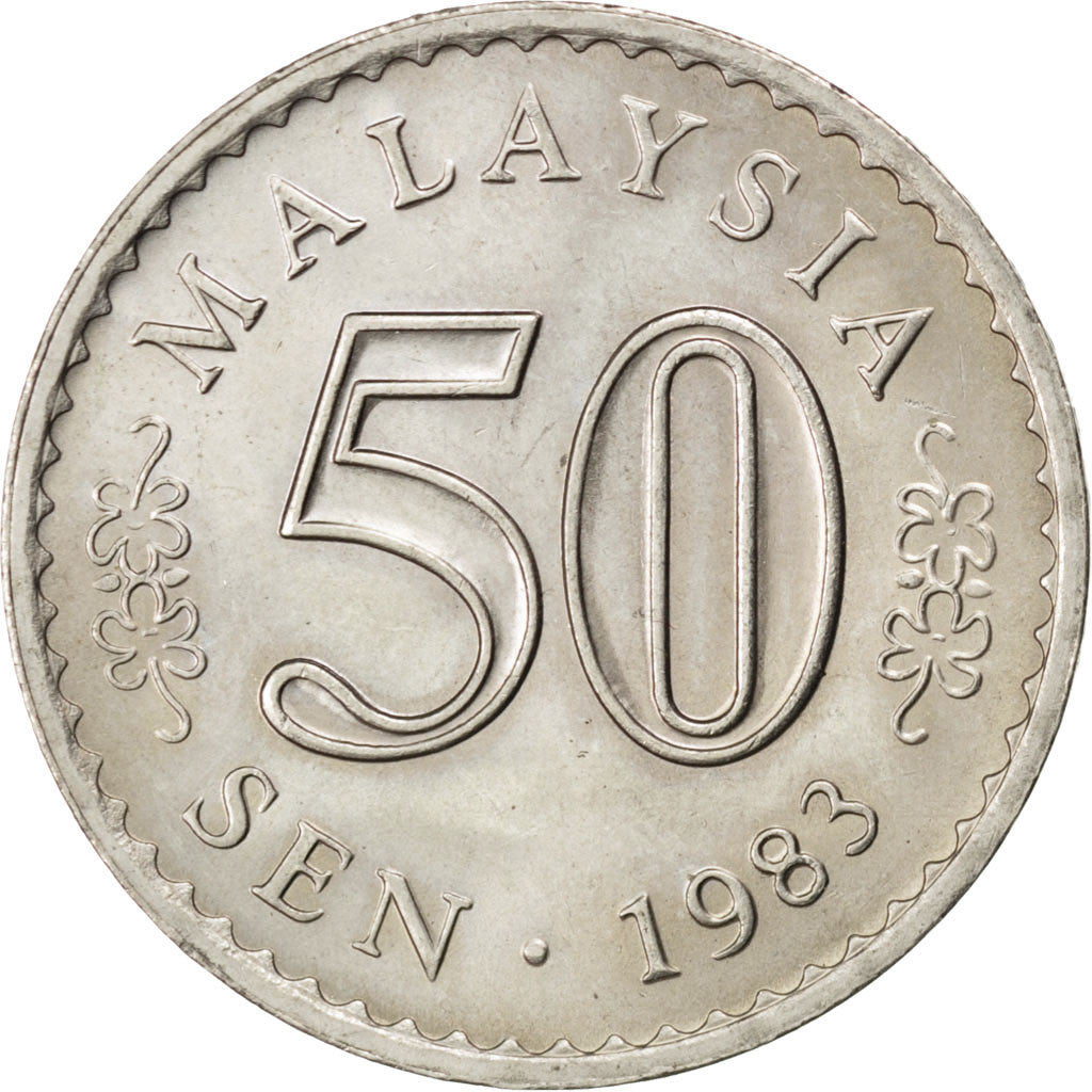 Moneta, Malesia, 50 Sen, 1983, SPL, Rame-nichel, KM:5.3
