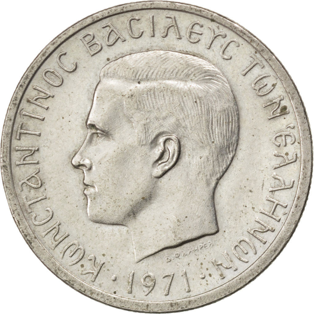 Monnaie, Grèce, Constantine II, 2 Drachmai, 1971, SUP, Copper-nickel, KM:99