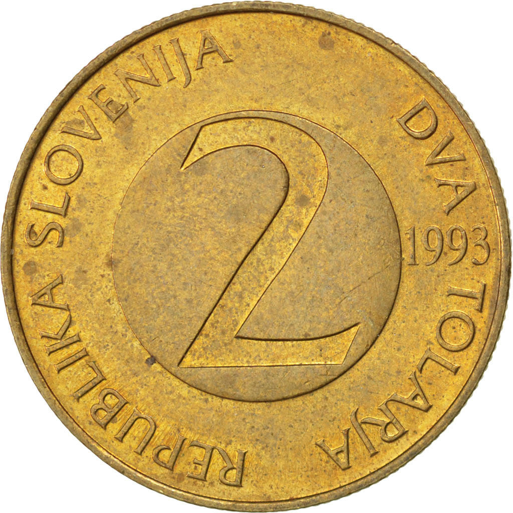 Monnaie, Slovénie, 2 Tolarja, 1993, SPL, Nickel-brass, KM:5