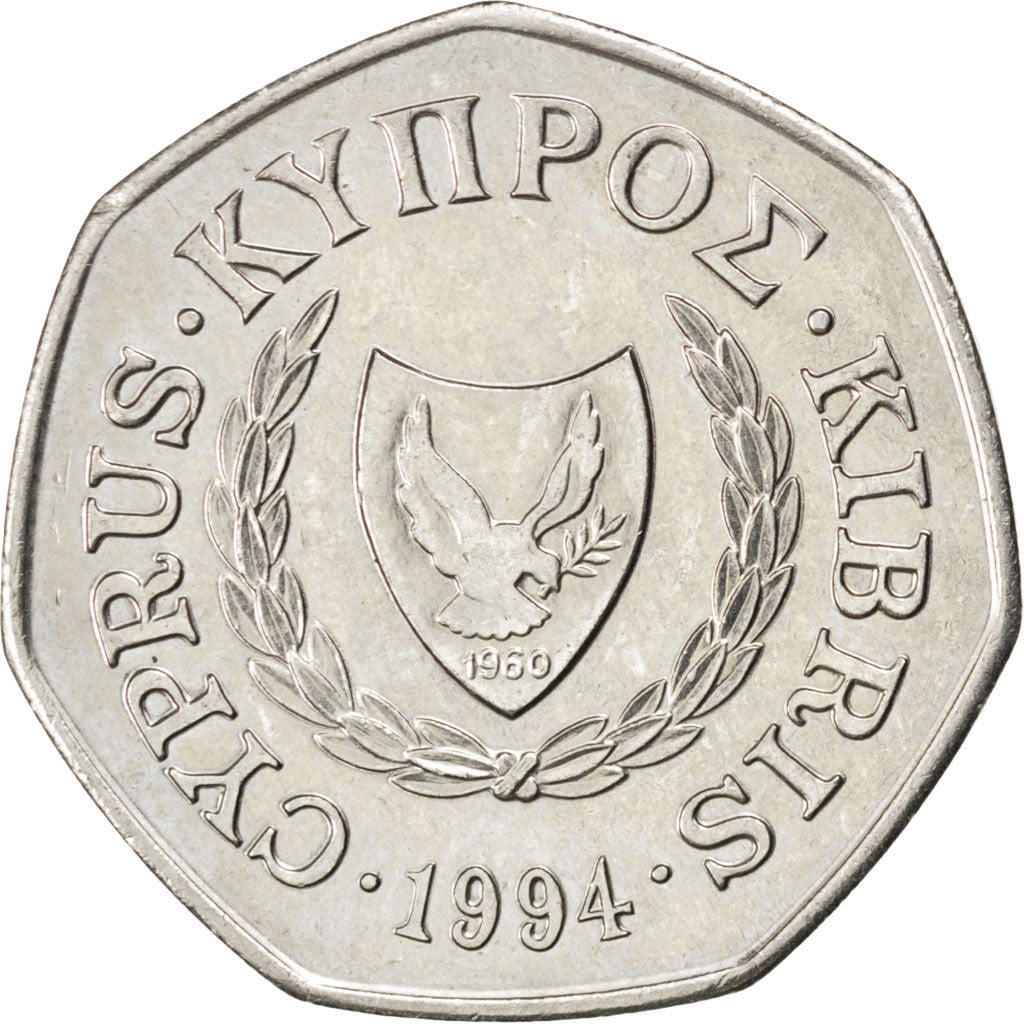 Moneta, Cipro, 50 Cents, 1994, SPL, Rame-nichel, KM:66