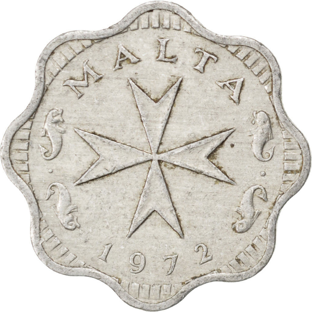 Coin, Malta, 2 Mils, 1972, EF(40-45), Aluminum, KM:5