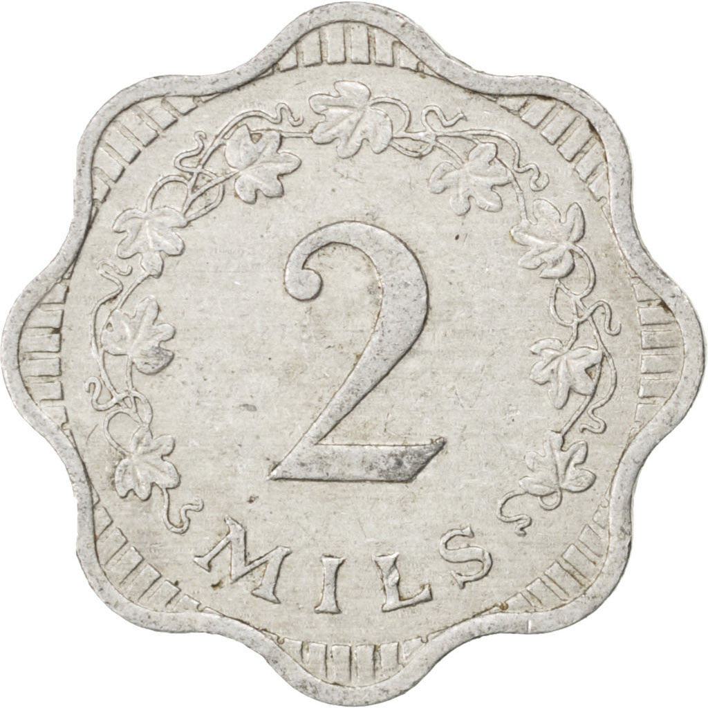 Coin, Malta, 2 Mils, 1972, EF(40-45), Aluminum, KM:5