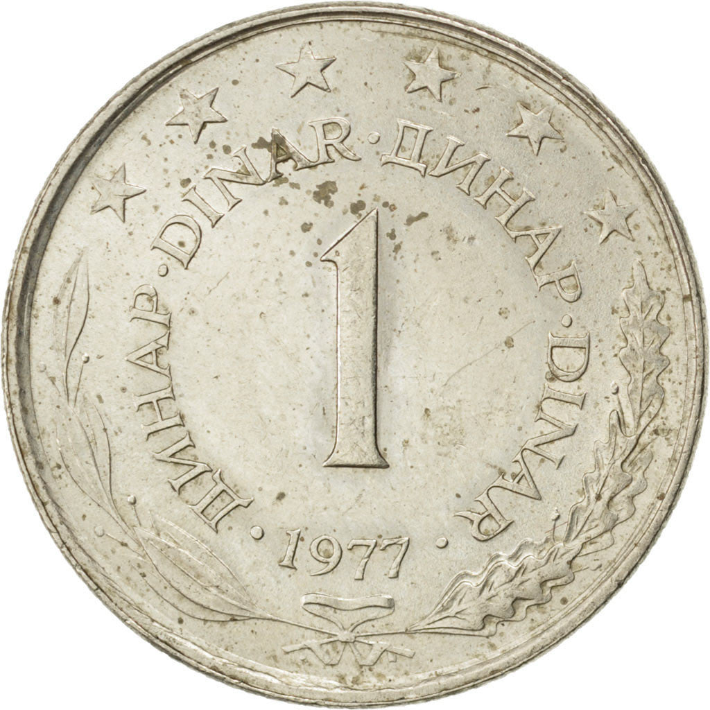 Coin, Yugoslavia, Dinar, 1977, MS(63), Copper-Nickel-Zinc, KM:59