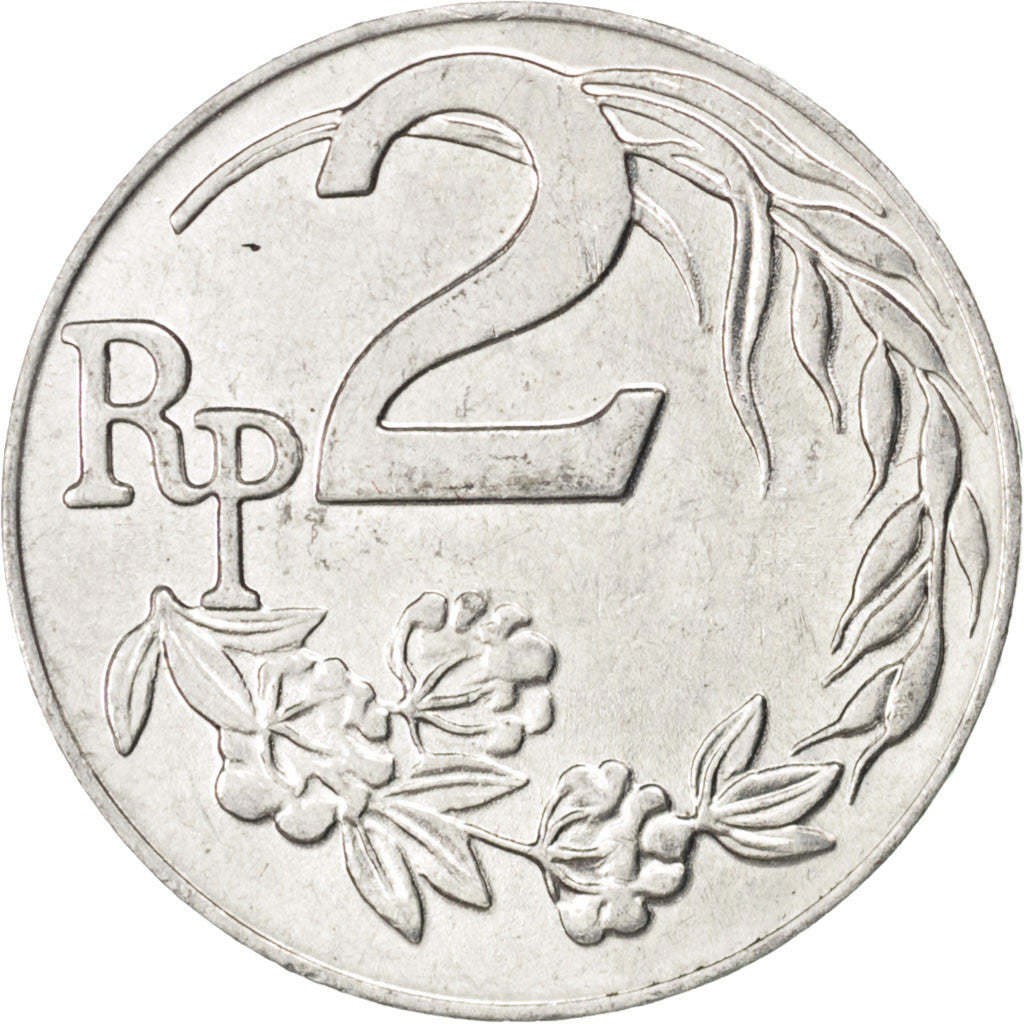 Coin, Indonesia, 2 Rupiah, 1970, AU(55-58), Aluminum, KM:21