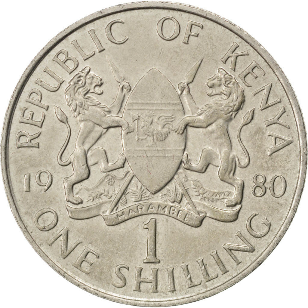 Moneta, Kenya, Shilling, 1980, BB+, Rame-nichel, KM:20