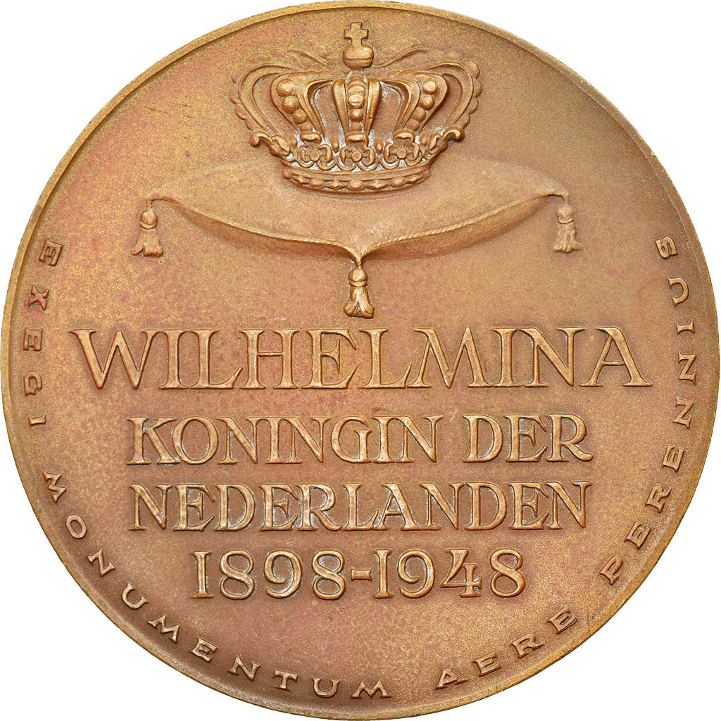 Niederlande, Medaille, Wilhelmina, Golden Jubilee, Politics, Society, War, 1948