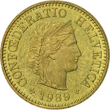 Coin, Switzerland, 5 Rappen, 1989, Bern, AU(50-53), Aluminum-Bronze, KM:26c