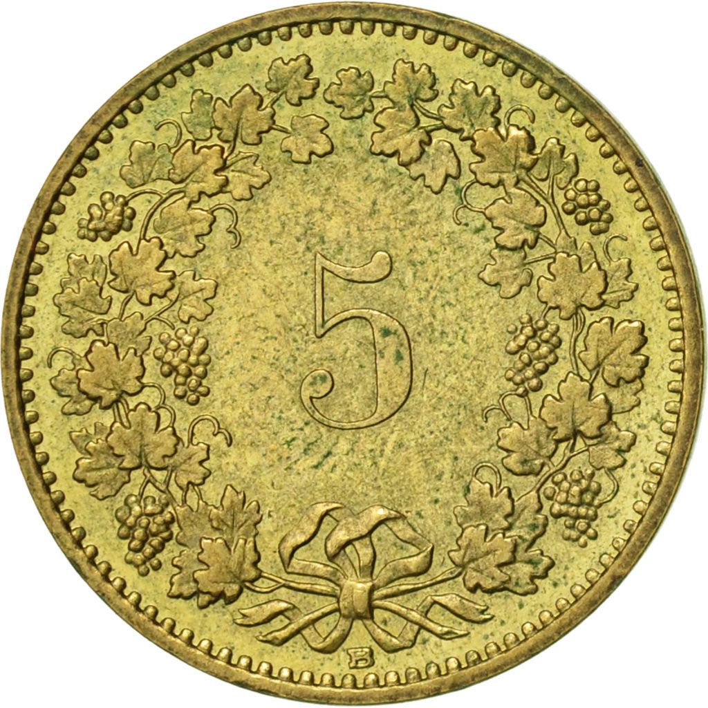 Coin, Switzerland, 5 Rappen, 1989, Bern, AU(50-53), Aluminum-Bronze, KM:26c