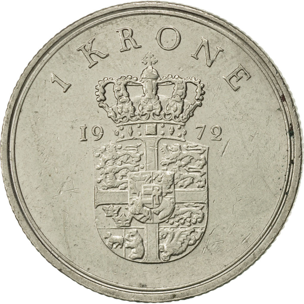 Monnaie, Danemark, Frederik IX, Krone, 1972, Copenhagen, TTB+, Copper-nickel