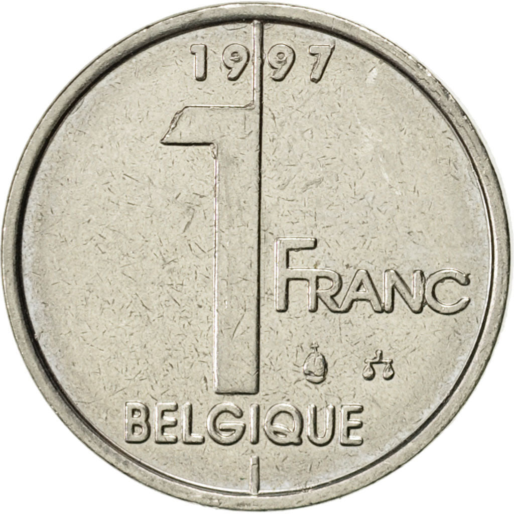 Coin, Belgium, Albert II, Franc, 1997, Brussels, AU(50-53), Nickel Plated Iron
