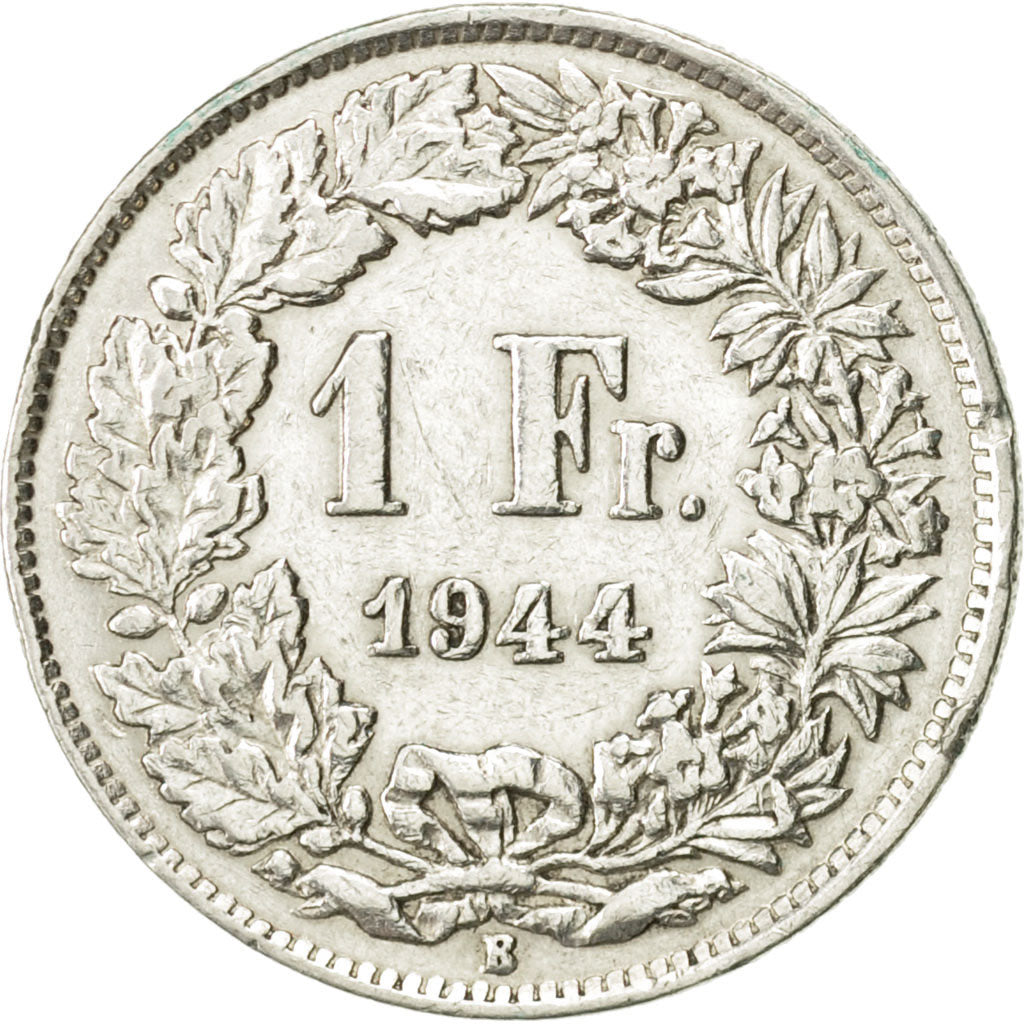 Coin, Switzerland, Franc, 1944, Bern, AU(50-53), Silver, KM:24