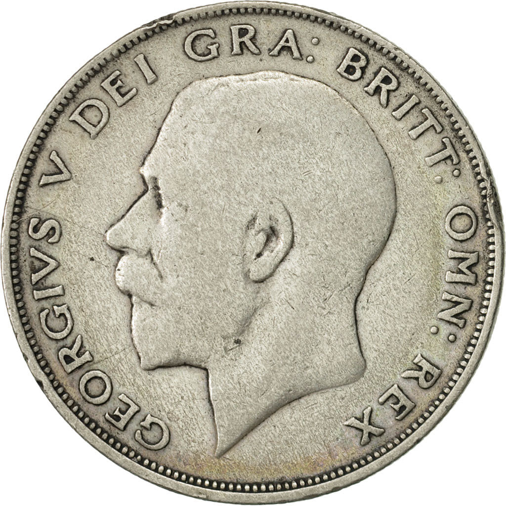 Coin, Great Britain, George V, 1/2 Crown, 1921, F(12-15), Silver, KM:818.1a