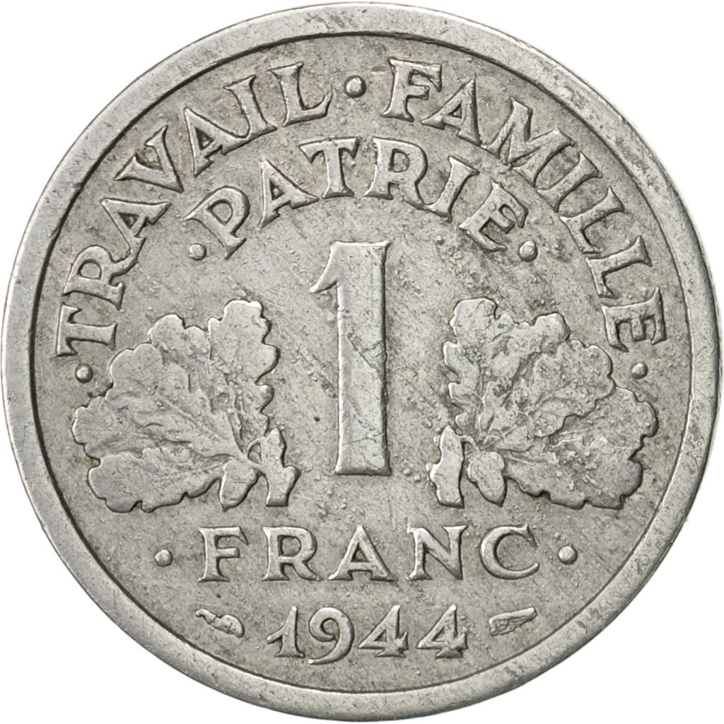 France, 1 Franc, Bazor, 1944, Beaumont-Le-Roger, Aluminium, TTB, Gadoury:471