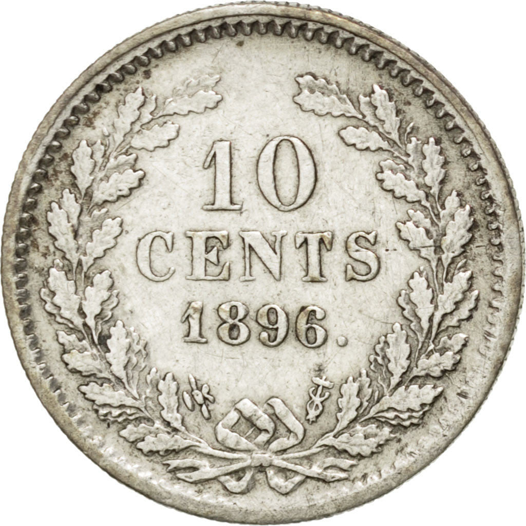 Monnaie, Pays-Bas, Wilhelmina I, 10 Cents, 1896, TTB+, Argent, KM:116