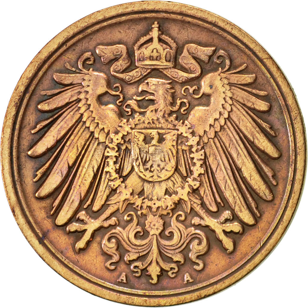 Monnaie, GERMANY - EMPIRE, Wilhelm II, Pfennig, 1908, Berlin, TTB+, Cuivre