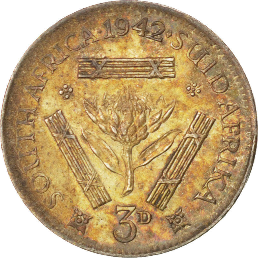 Monnaie, Afrique du Sud, George VI, 3 Pence, 1942, SUP, Argent, KM:26